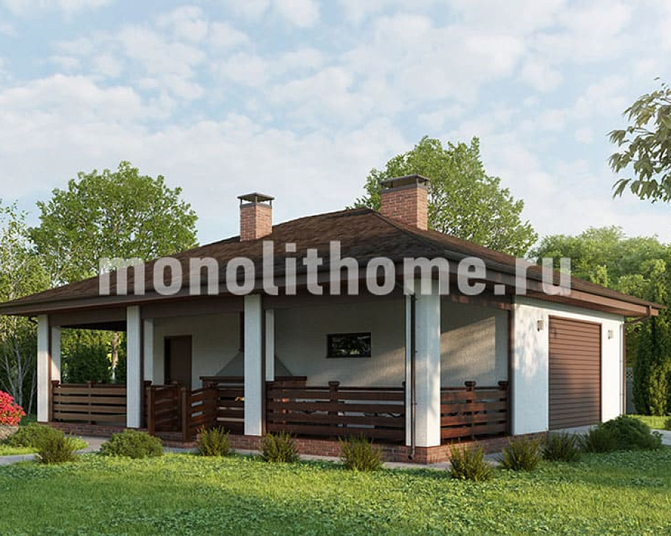 Проект дома из несъемной опалубки Курган одноэтажный 10х10 – компания ...